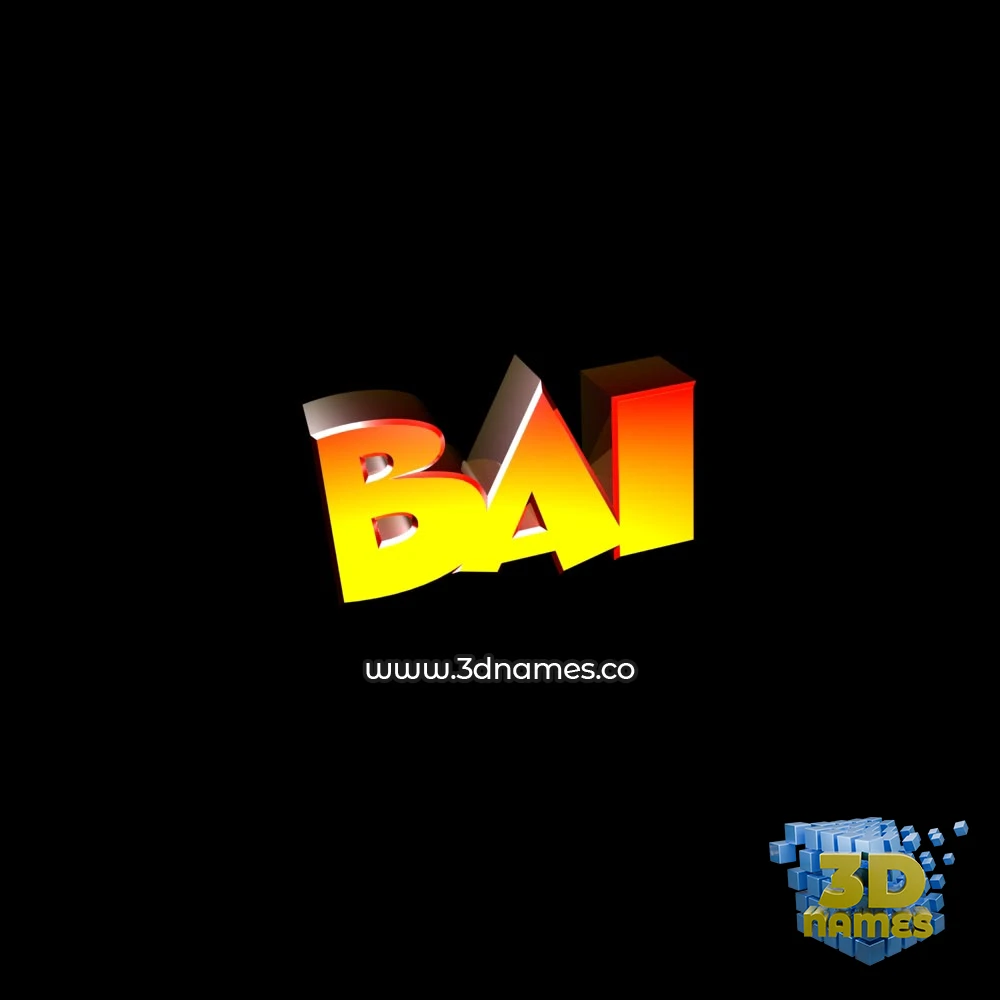 bai in Black Background style - 3D name wallpaper