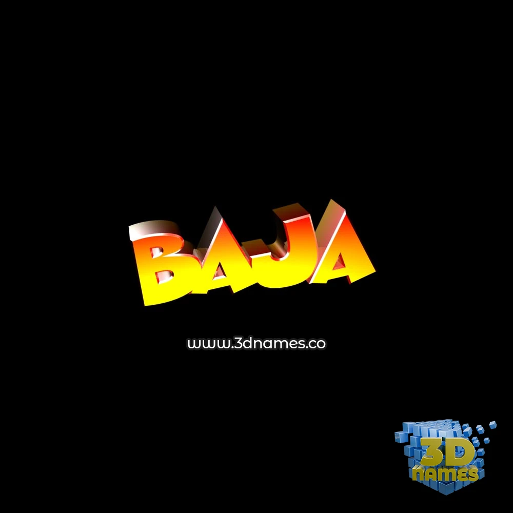 baja in Black Background style - 3D name wallpaper