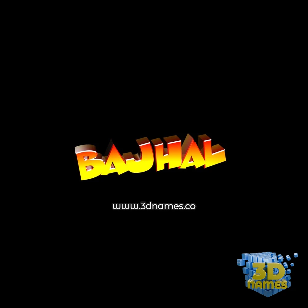 bajhal in Black Background style - 3D name wallpaper