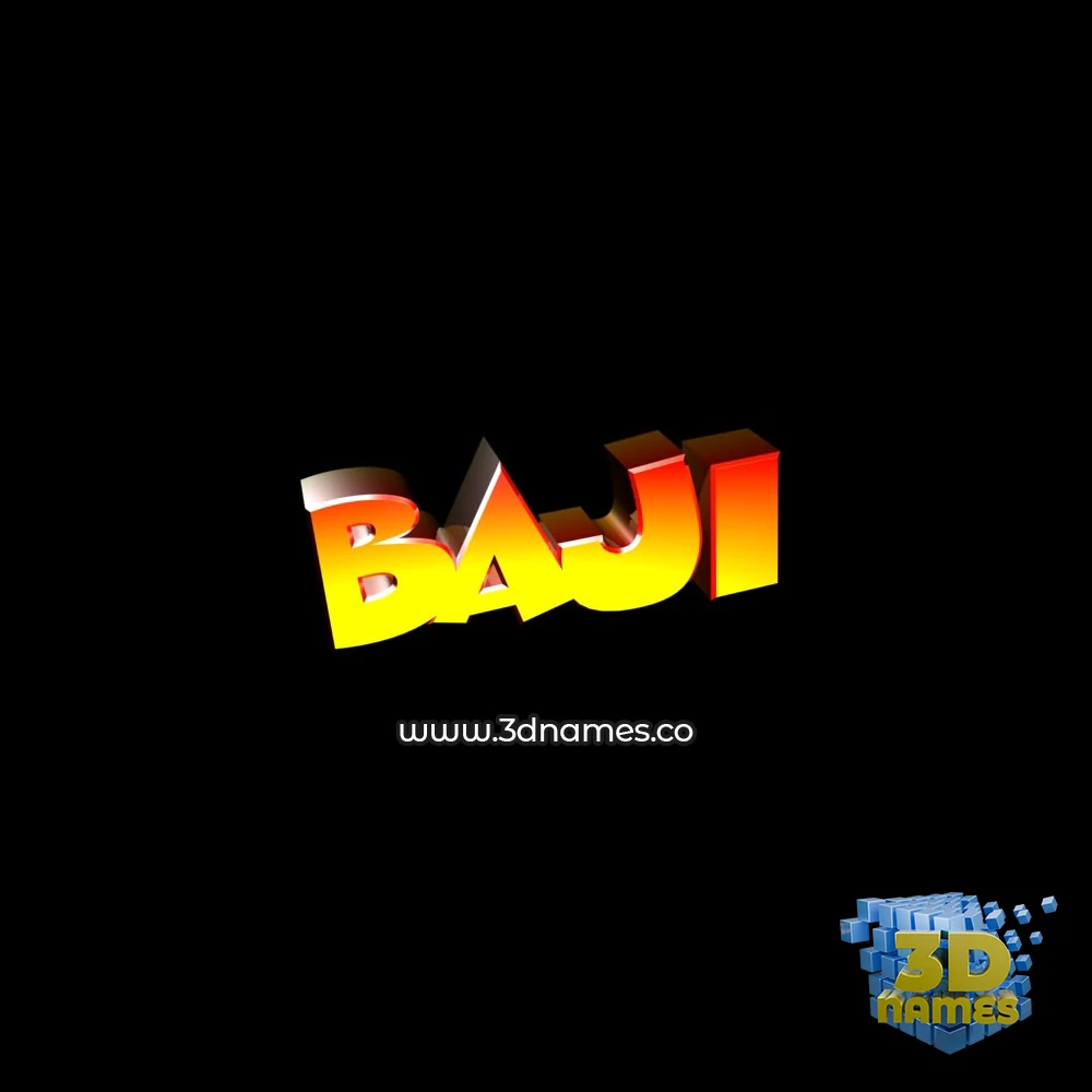 baji in Black Background style - 3D name wallpaper