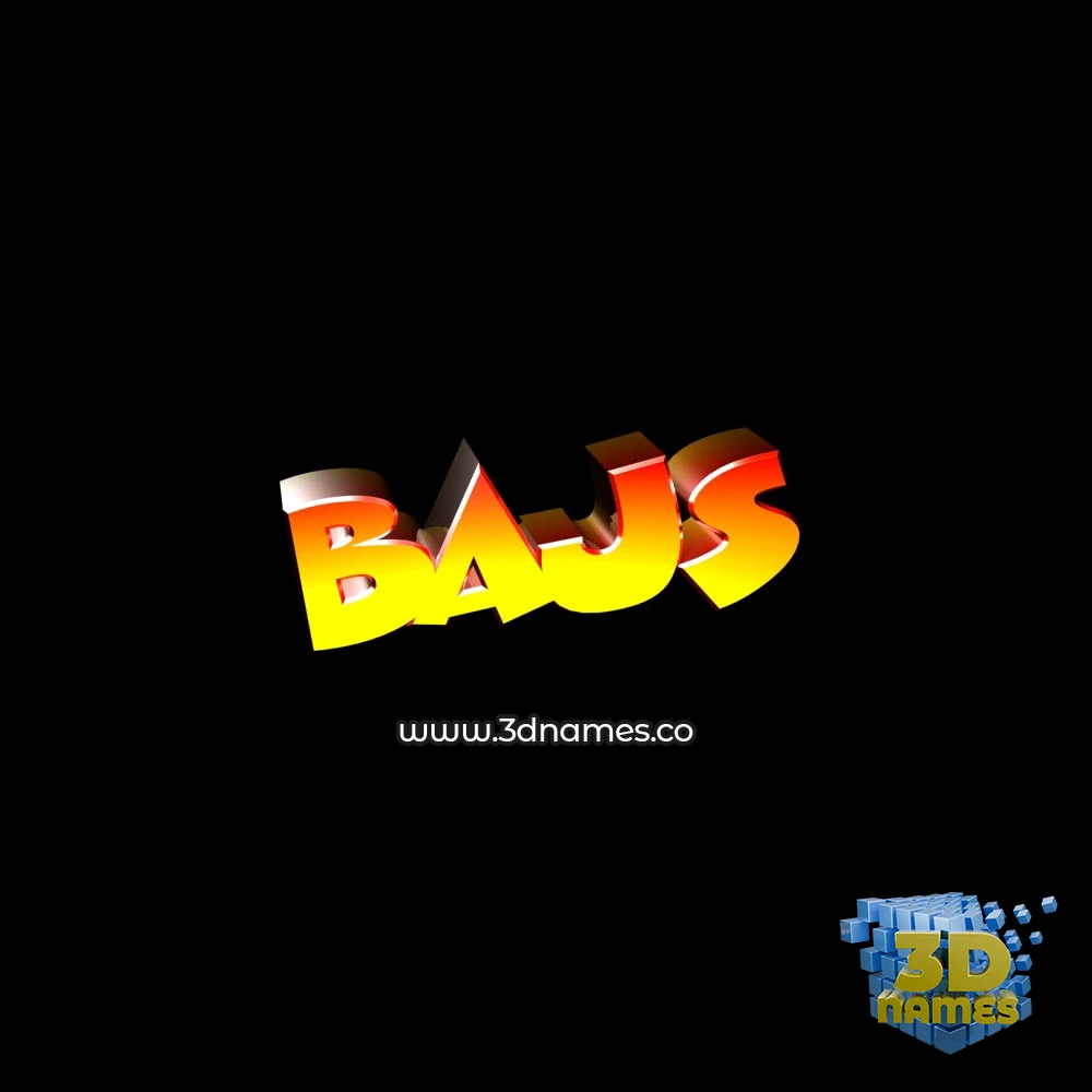 bajs in Black Background style - 3D name wallpaper