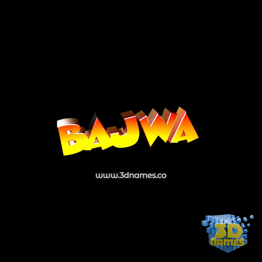 bajwa in Black Background style - 3D name wallpaper