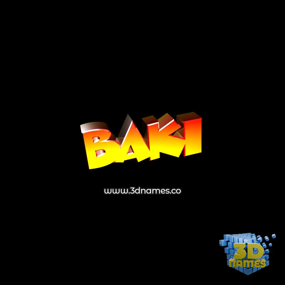 baki in Black Background style - 3D name wallpaper