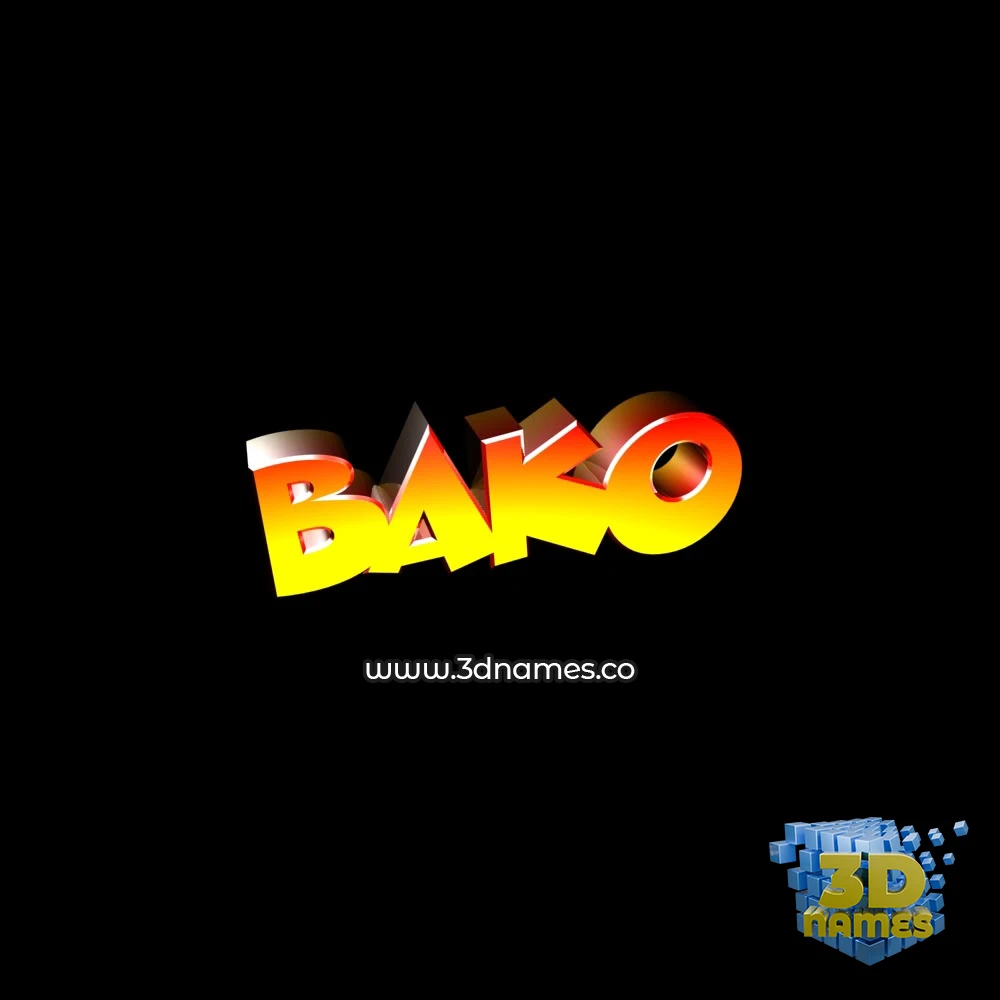 bako in Black Background style - 3D name wallpaper