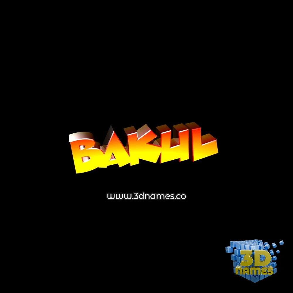 bakul in Black Background style - 3D name wallpaper