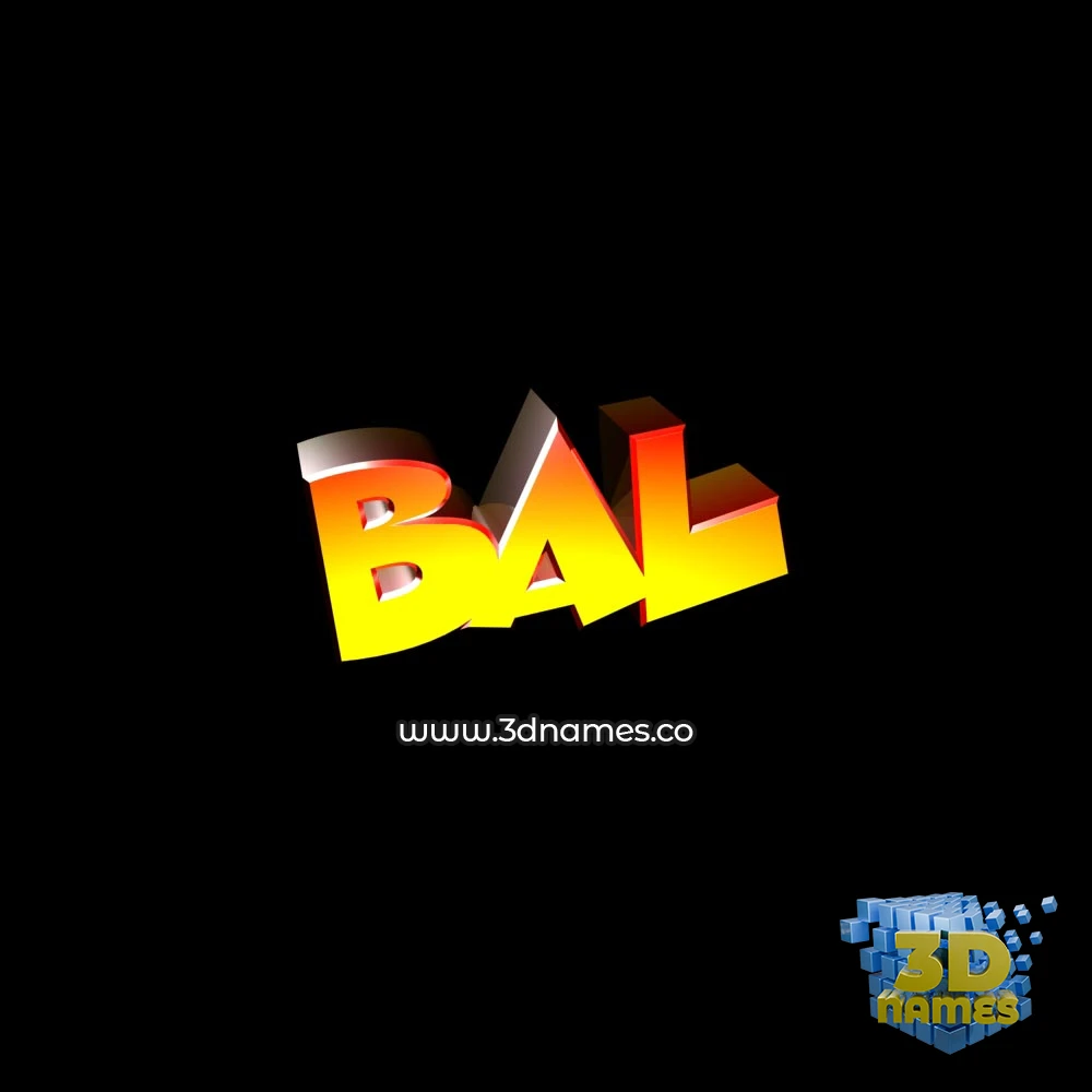 bal in Black Background style - 3D name wallpaper
