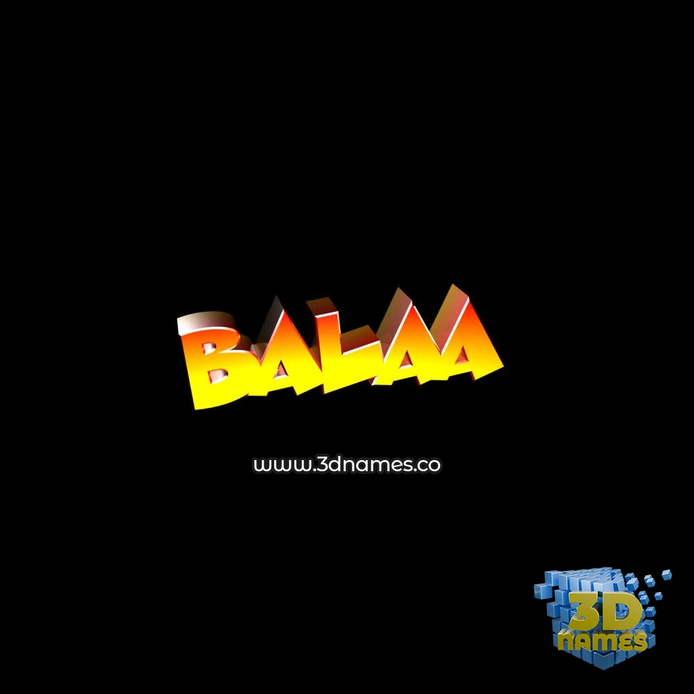 balaa in Black Background style - 3D name wallpaper