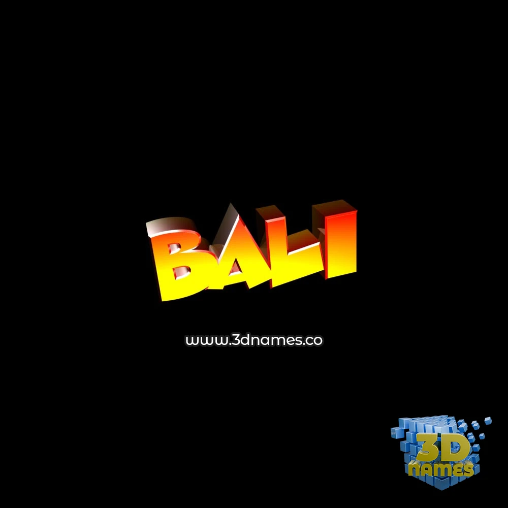 bali in Black Background style - 3D name wallpaper