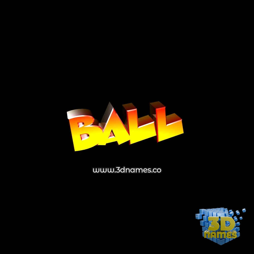 ball in Black Background style - 3D name wallpaper
