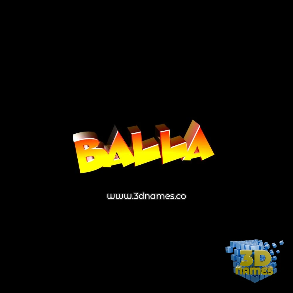balla in Black Background style - 3D name wallpaper