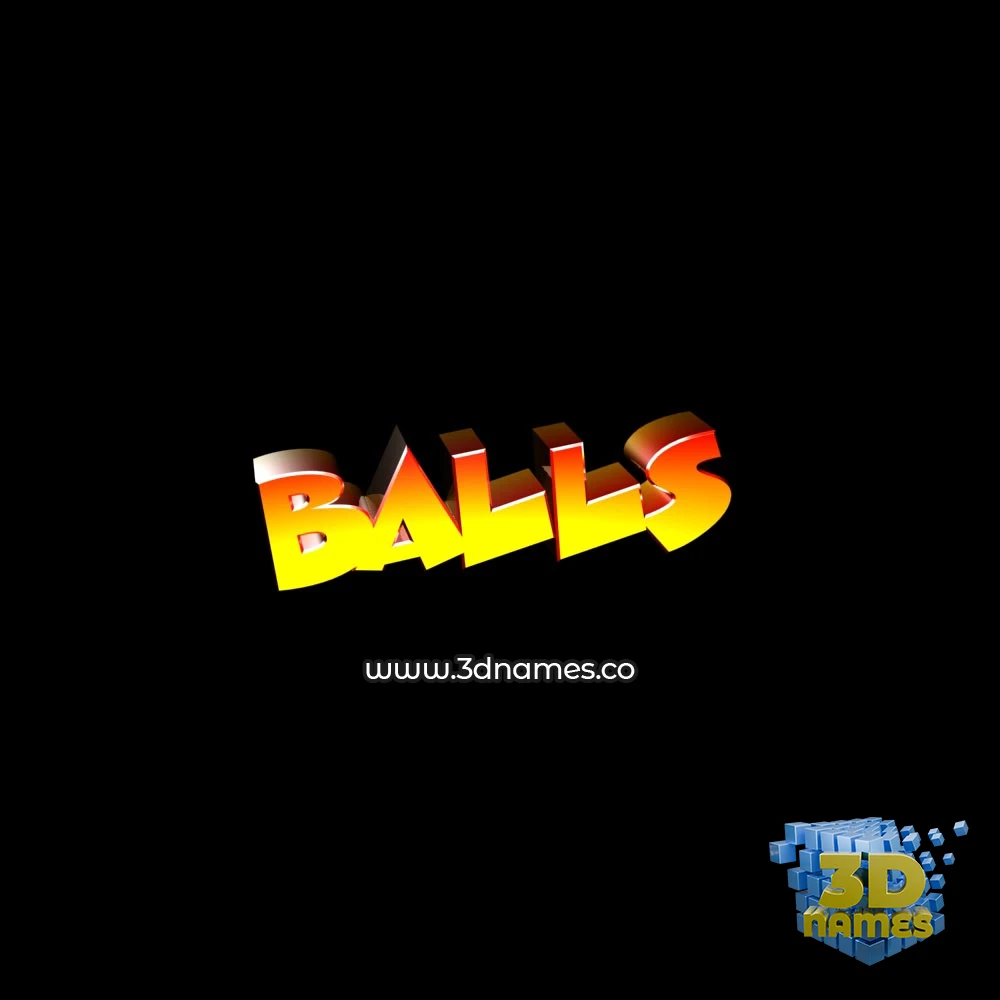 balls in Black Background style - 3D name wallpaper
