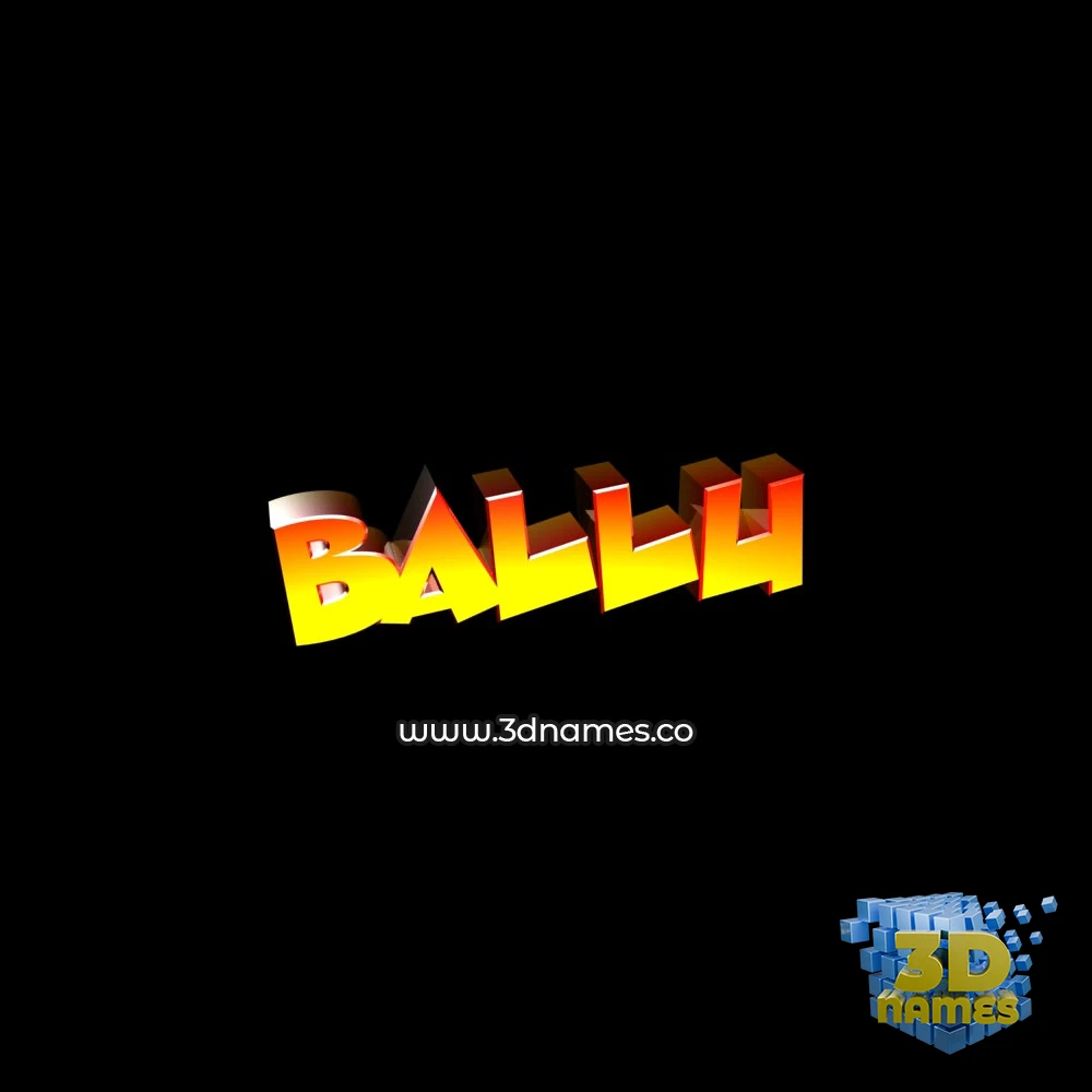 ballu in Black Background style - 3D name wallpaper