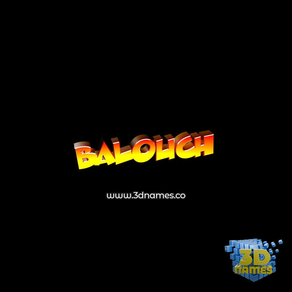 balouch in Black Background style - 3D name wallpaper