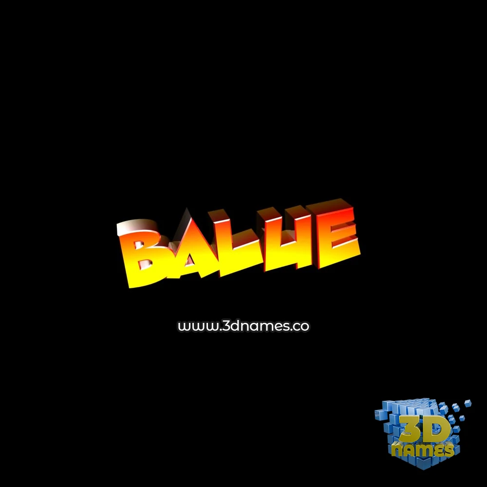 balue in Black Background style - 3D name wallpaper