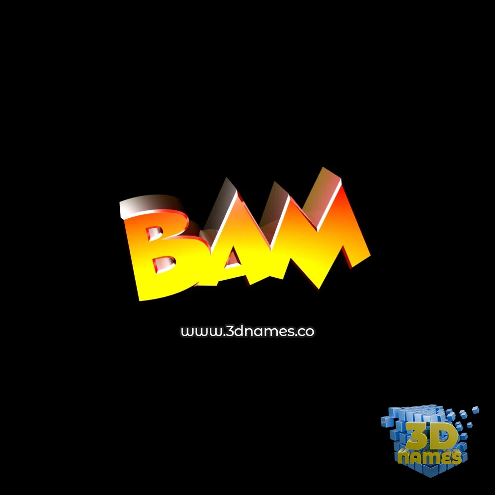 bam in Black Background style - 3D name wallpaper