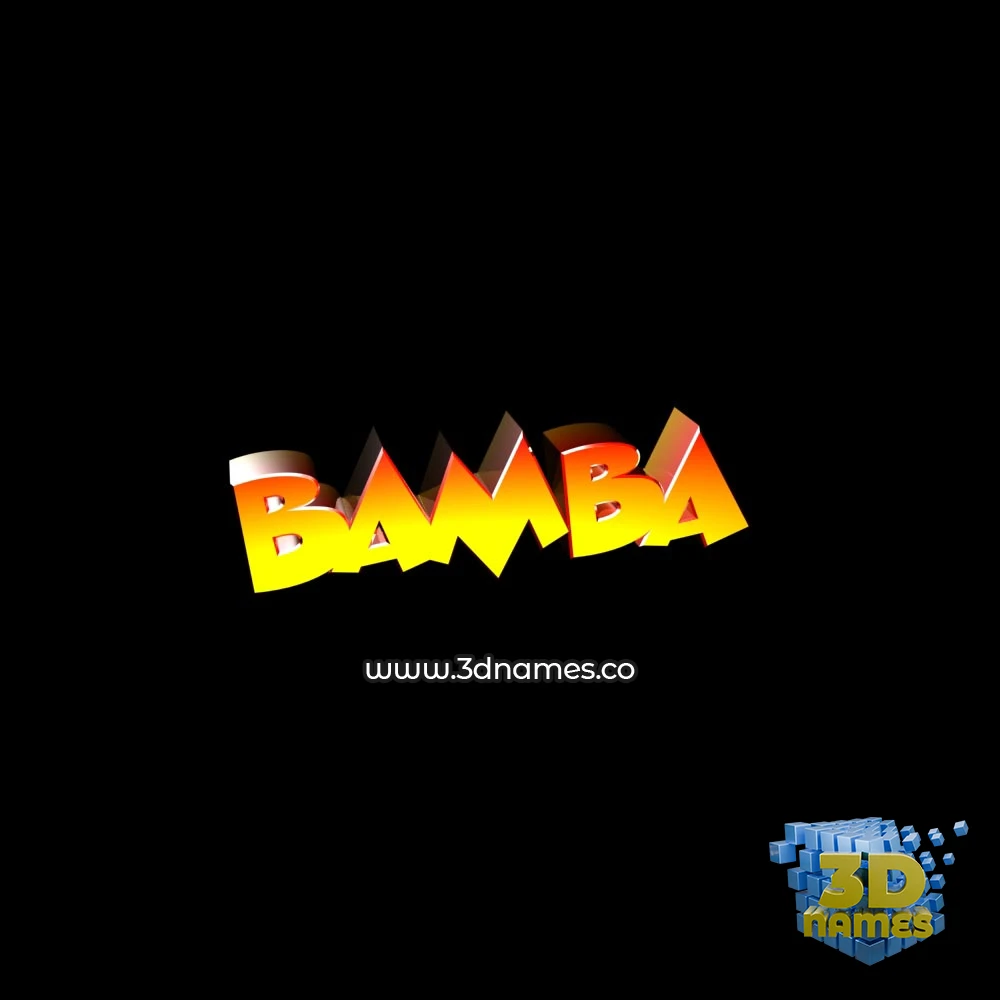 bamba in Black Background style - 3D name wallpaper