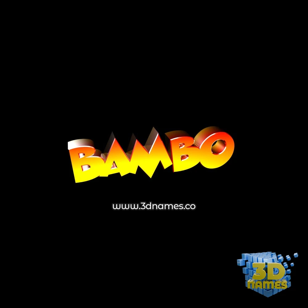 bambo in Black Background style - 3D name wallpaper