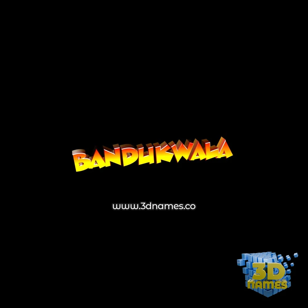 bandukwala in Black Background style - 3D name wallpaper