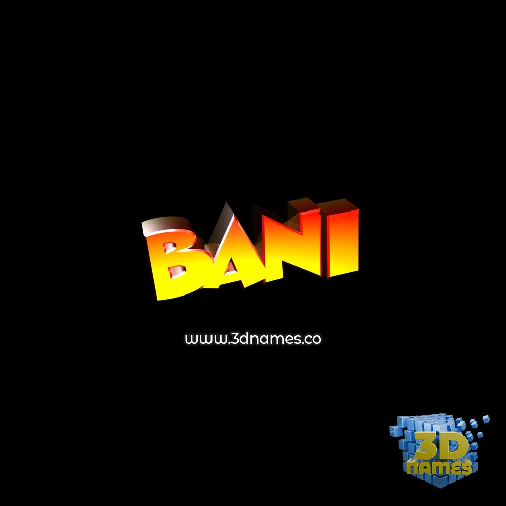 bani in Black Background style - 3D name wallpaper