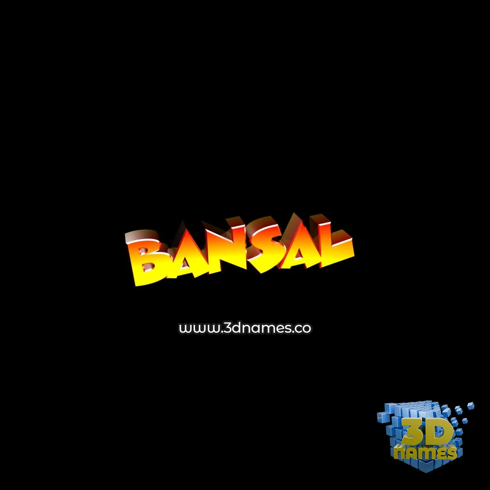 bansal in Black Background style - 3D name wallpaper