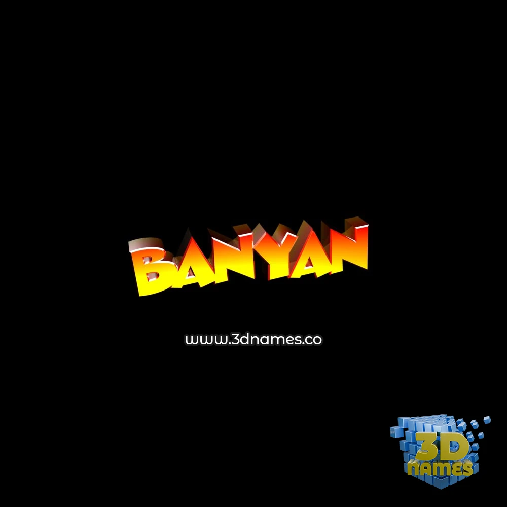 banyan in Black Background style - 3D name wallpaper