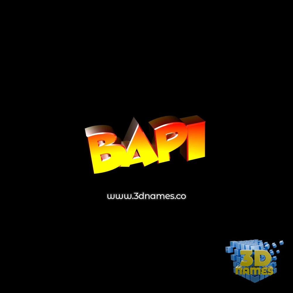 bapi in Black Background style - 3D name wallpaper
