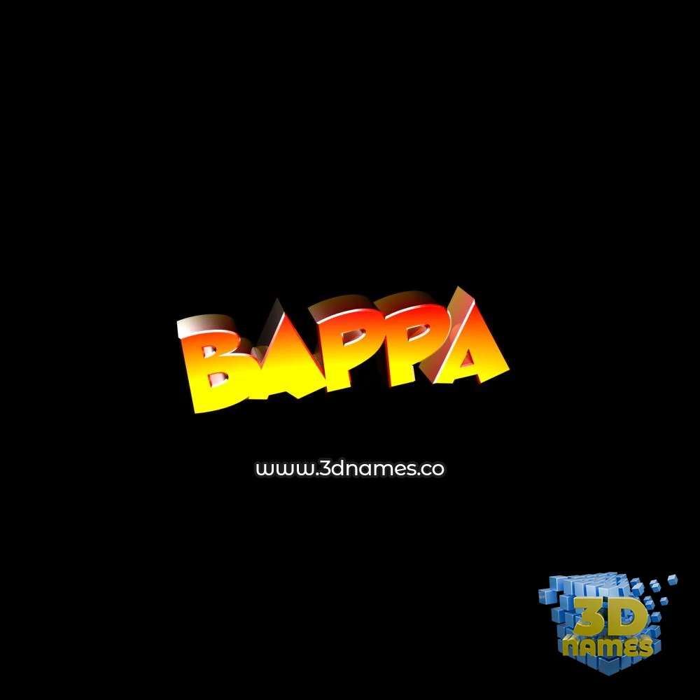 bappa in Black Background style - 3D name wallpaper