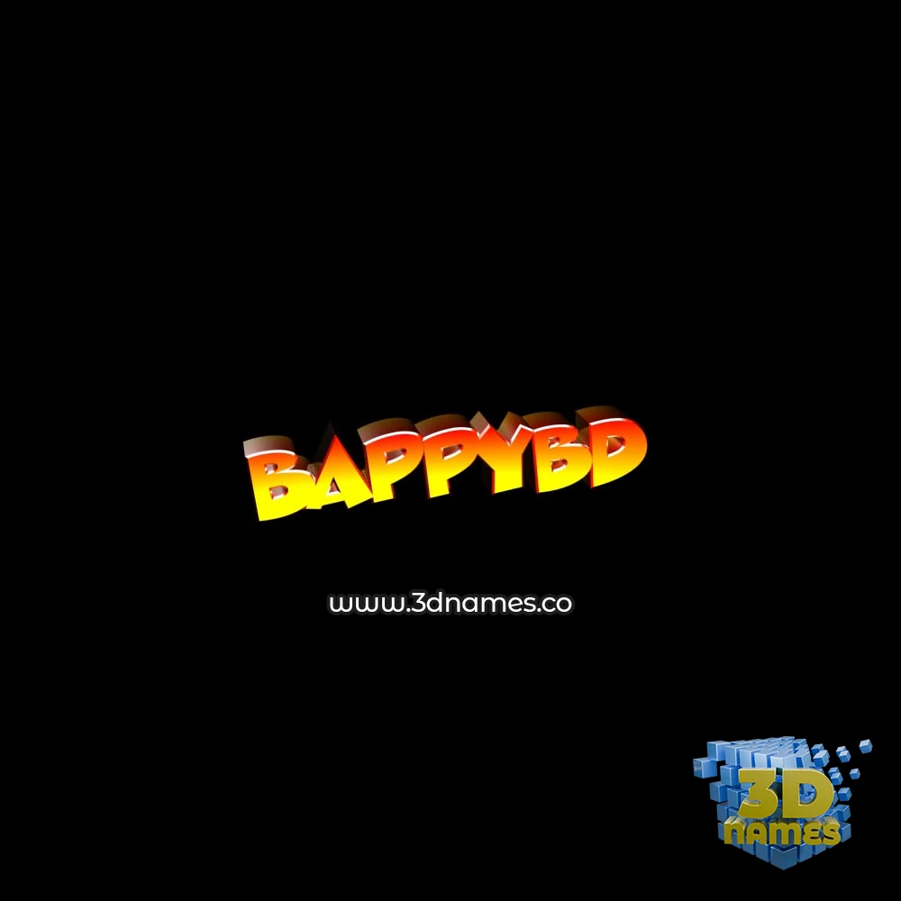 bappybd in Black Background style - 3D name wallpaper