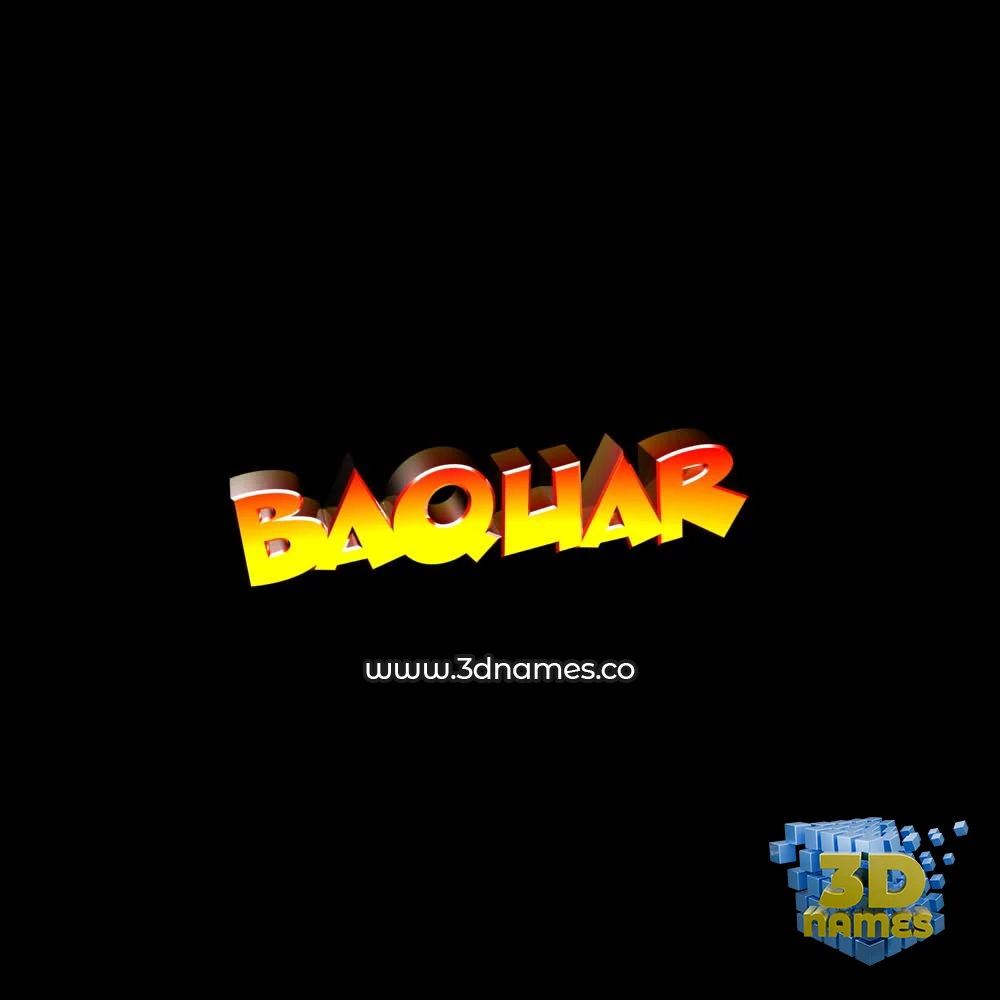baquar in Black Background style - 3D name wallpaper