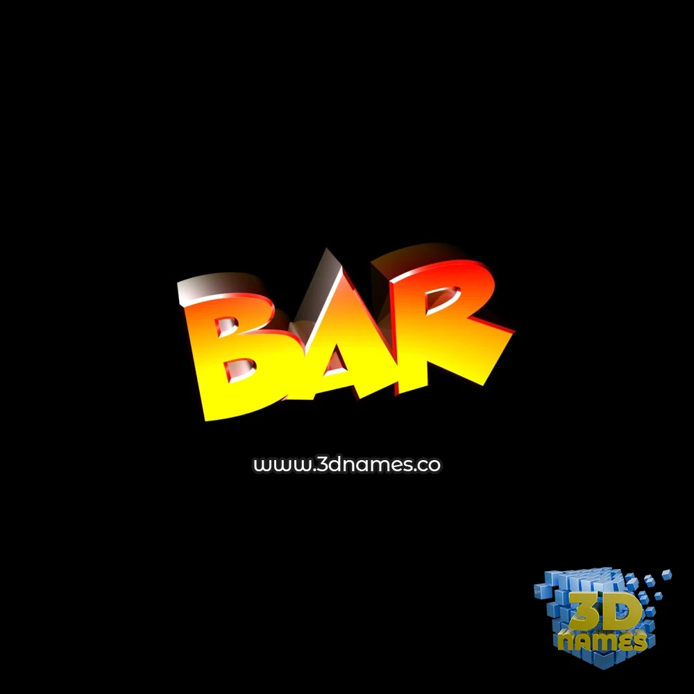 bar in Black Background style - 3D name wallpaper