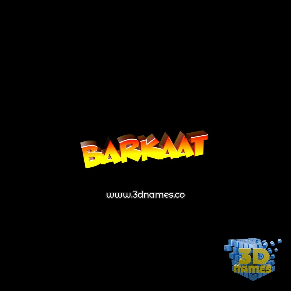 barkaat in Black Background style - 3D name wallpaper