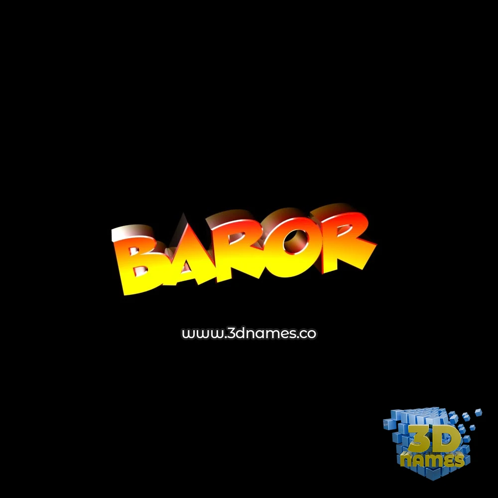 baror in Black Background style - 3D name wallpaper