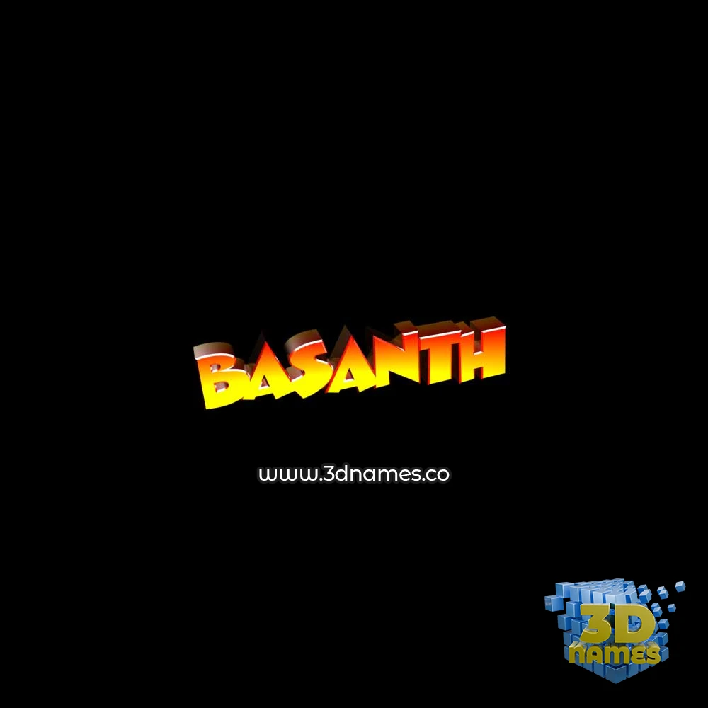 basanth in Black Background style - 3D name wallpaper