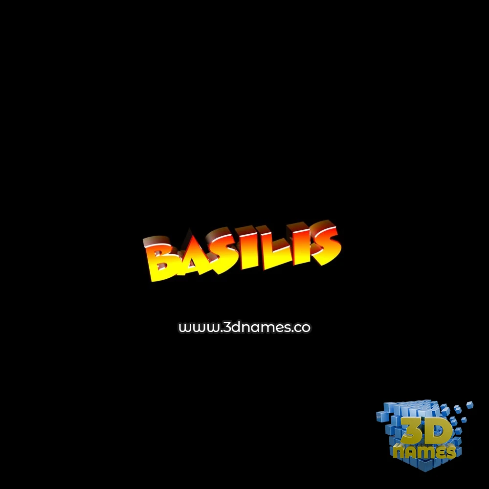 basilis in Black Background style - 3D name wallpaper