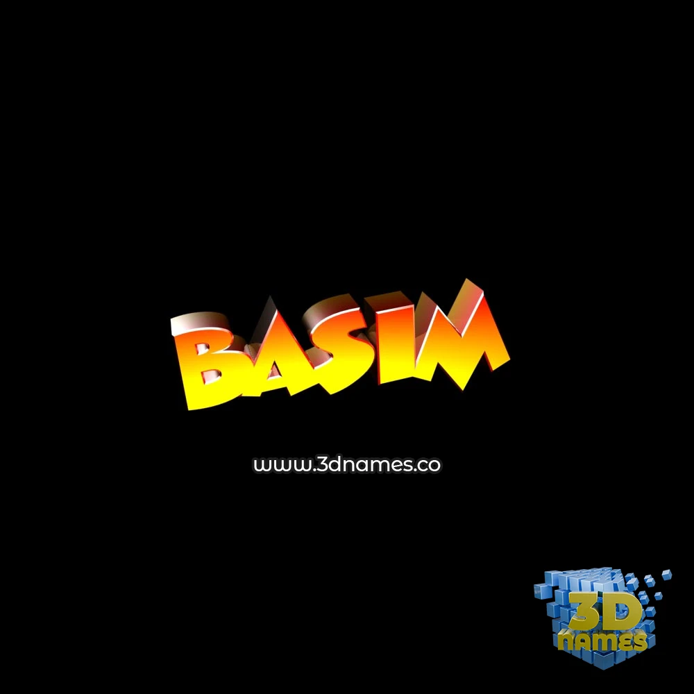 basim in Black Background style - 3D name wallpaper