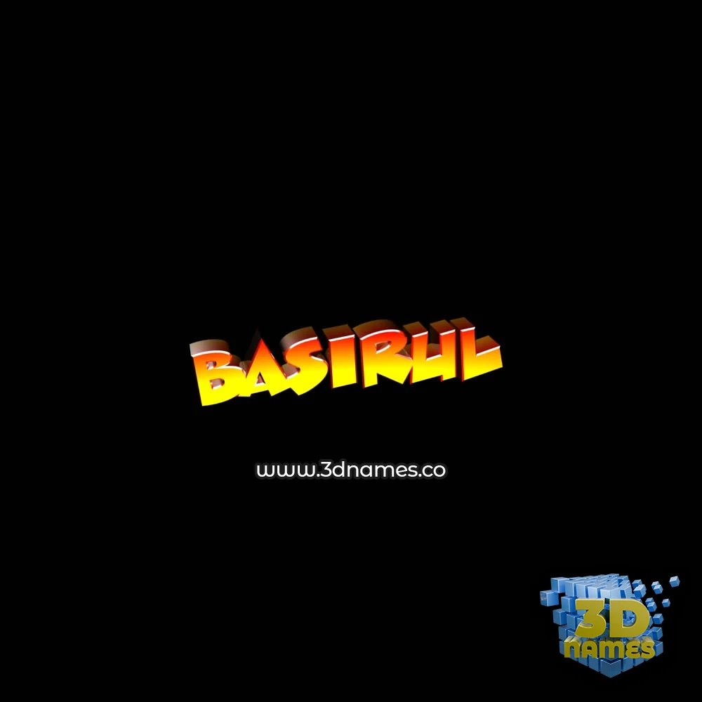 basirul in Black Background style - 3D name wallpaper
