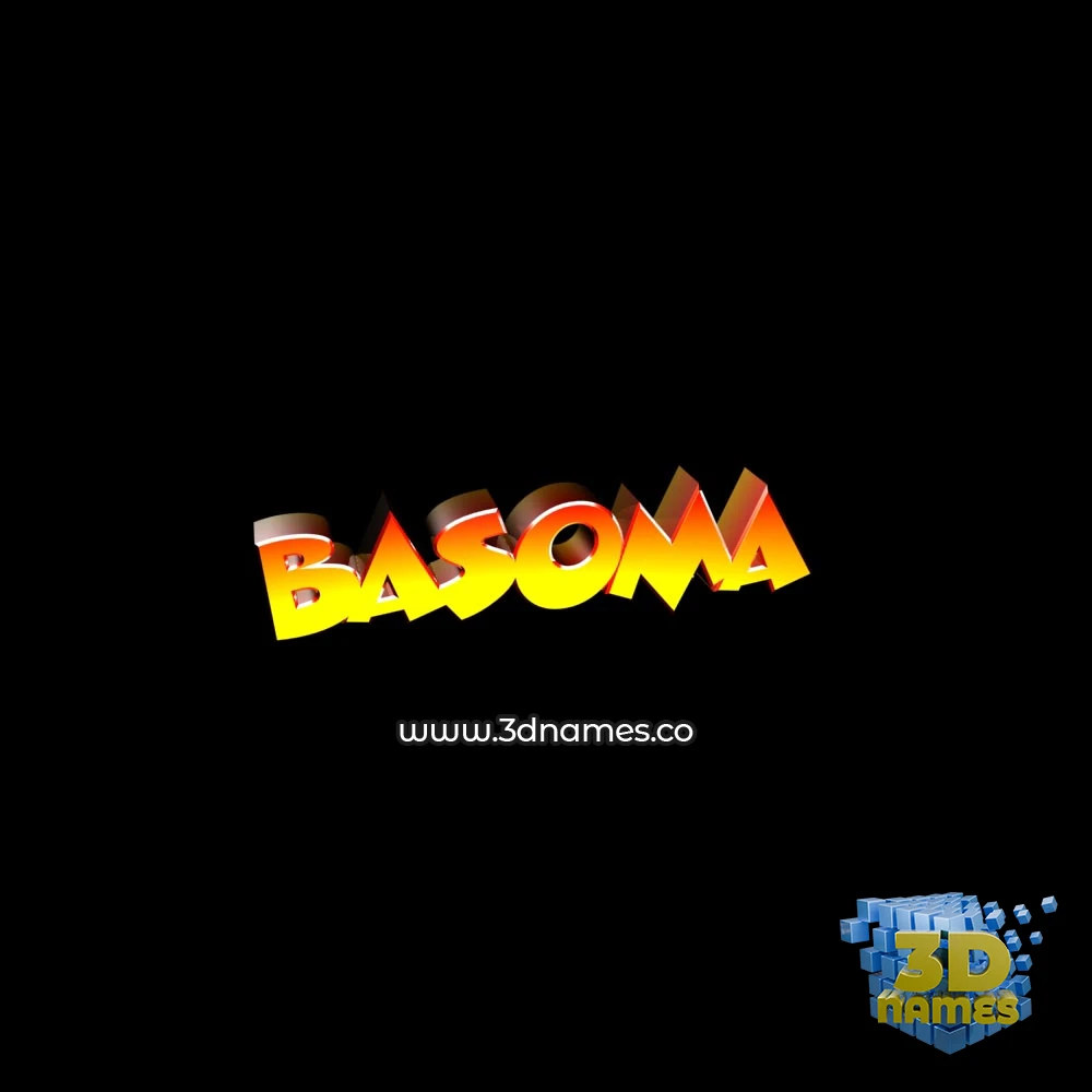 basoma in Black Background style - 3D name wallpaper