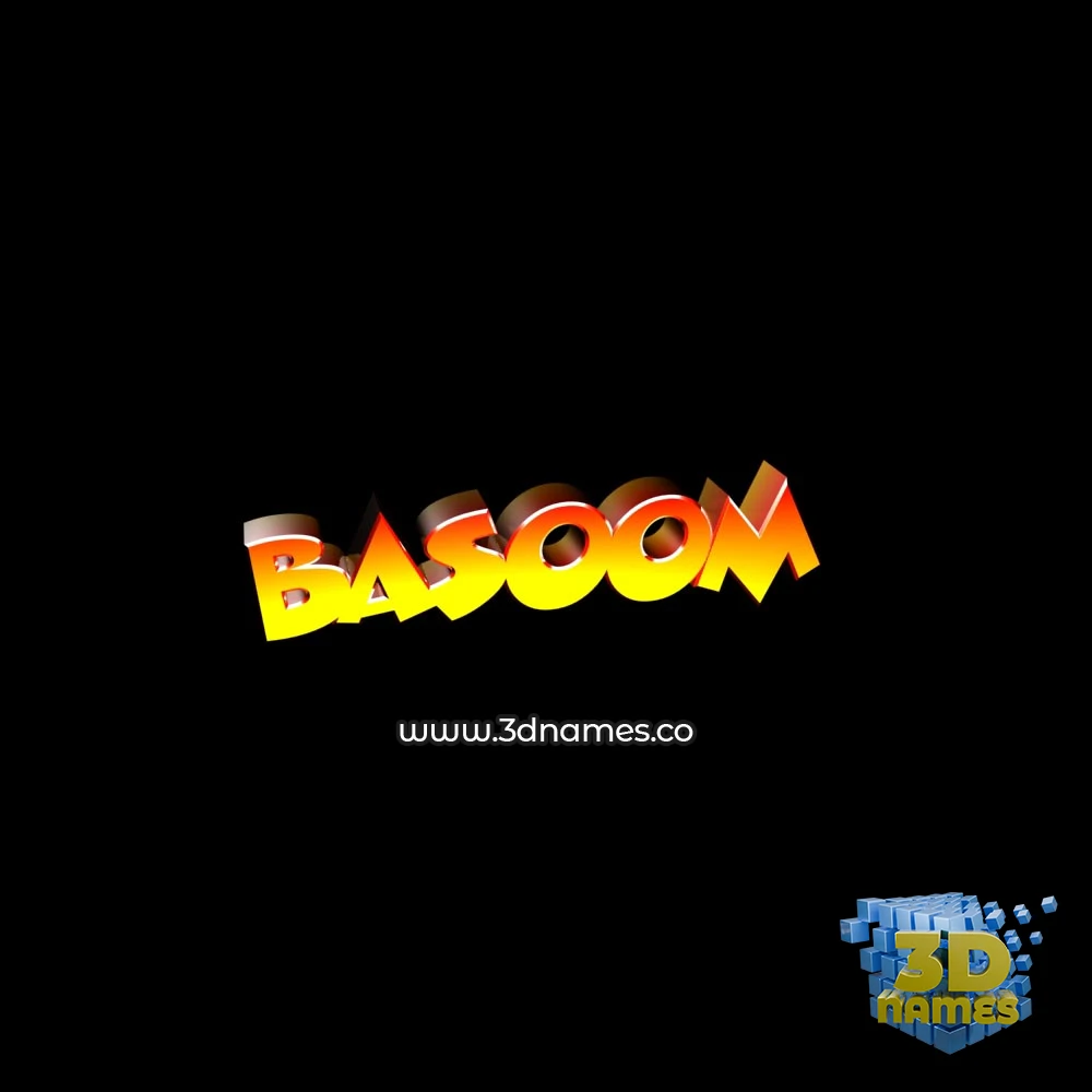 basoom in Black Background style - 3D name wallpaper