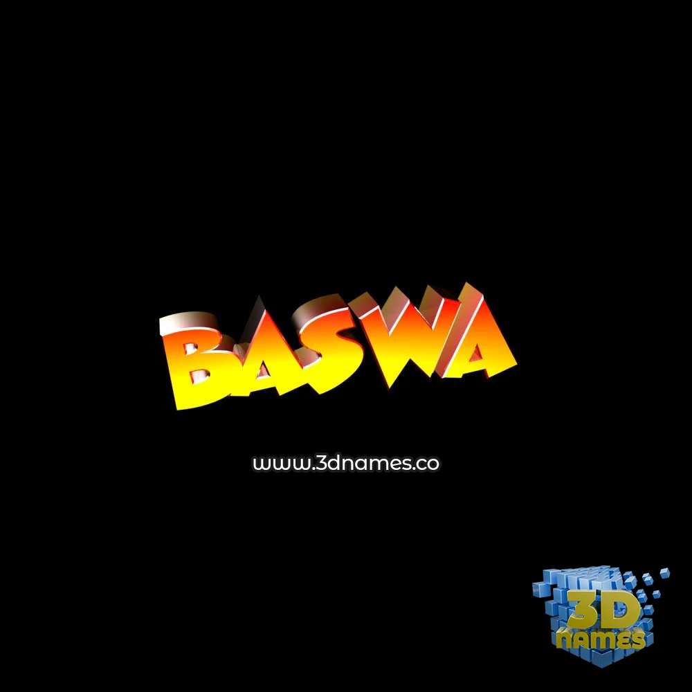 baswa in Black Background style - 3D name wallpaper