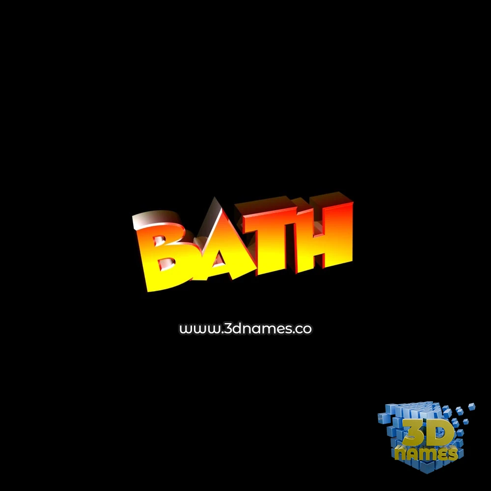 bath in Black Background style - 3D name wallpaper