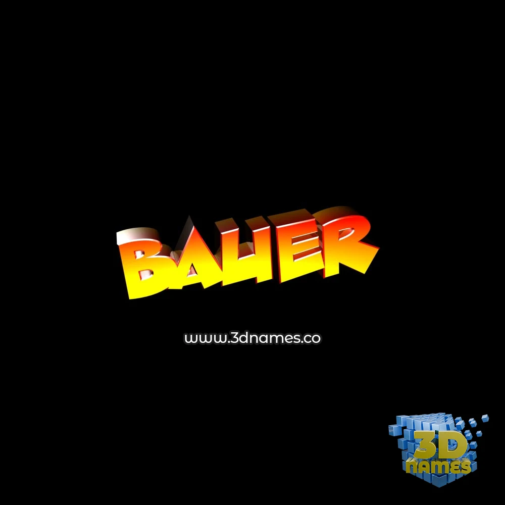 bauer in Black Background style - 3D name wallpaper