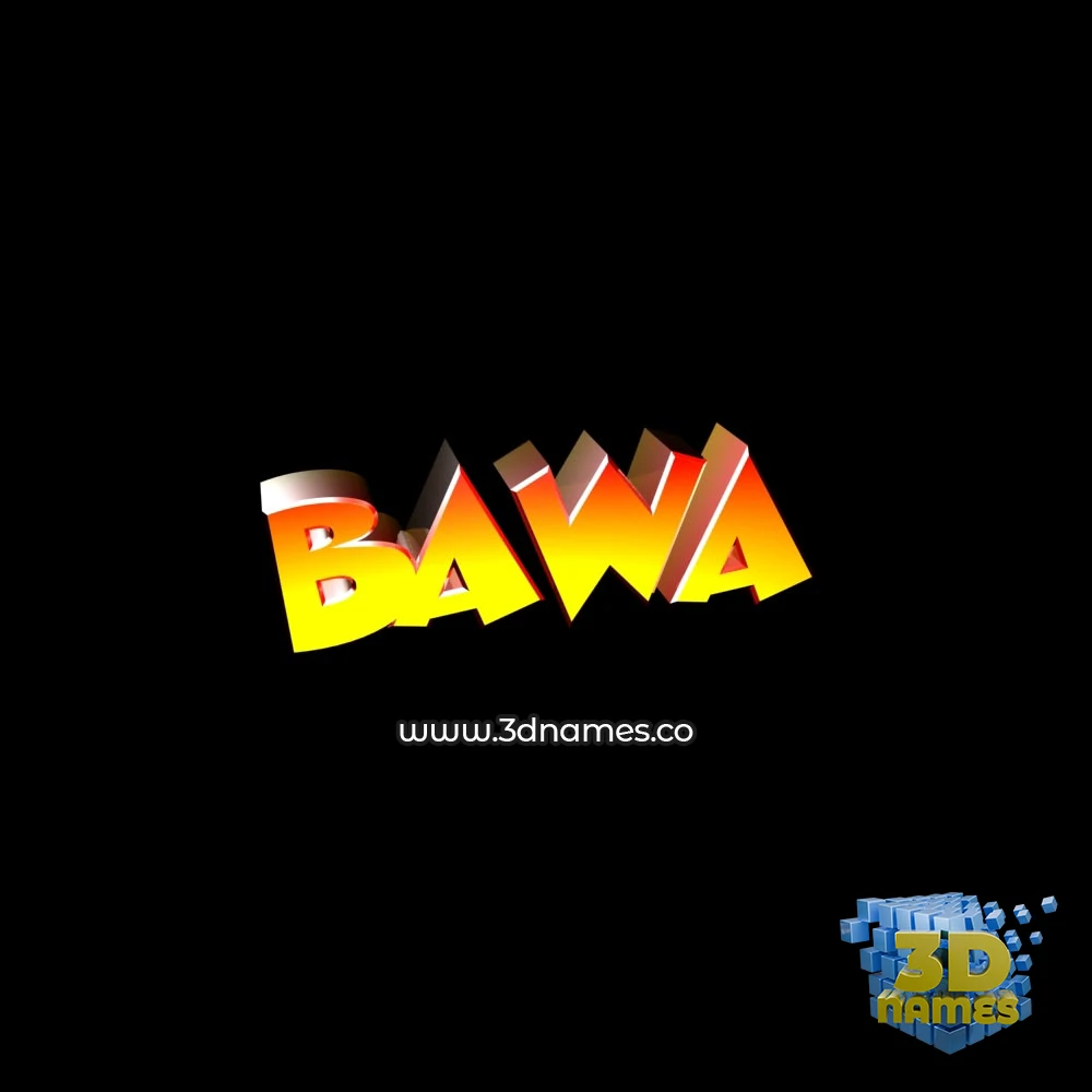 bawa in Black Background style - 3D name wallpaper