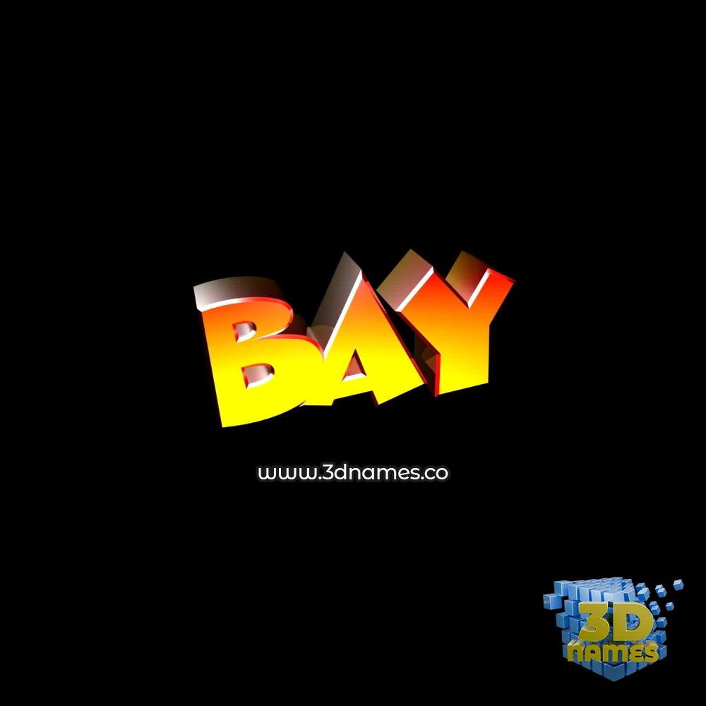 bay in Black Background style - 3D name wallpaper