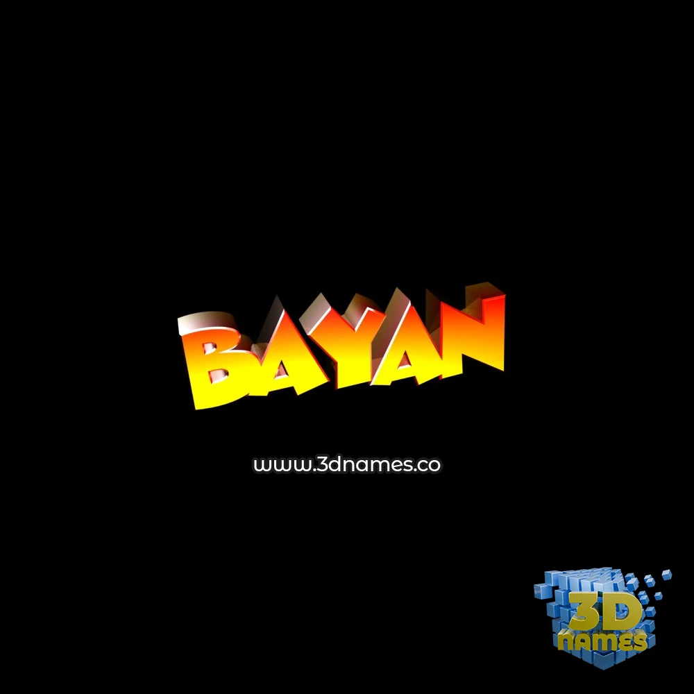 bayan in Black Background style - 3D name wallpaper