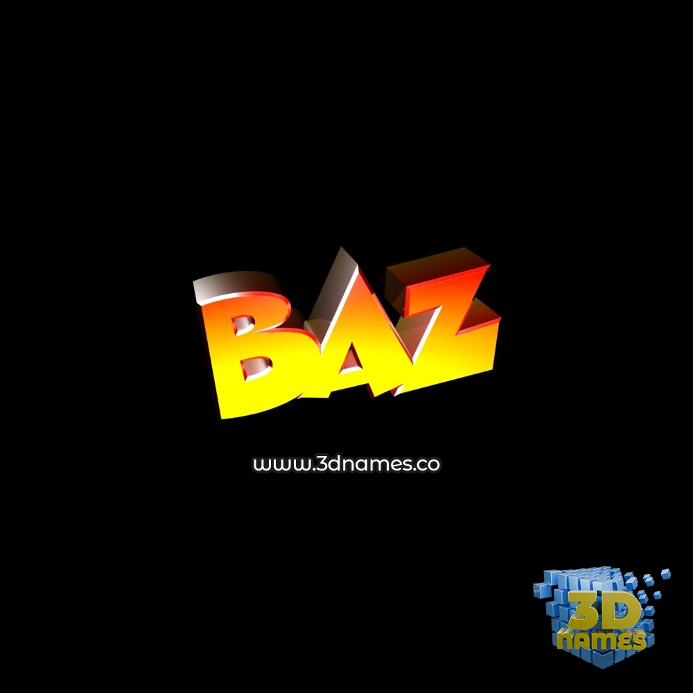 baz in Black Background style - 3D name wallpaper
