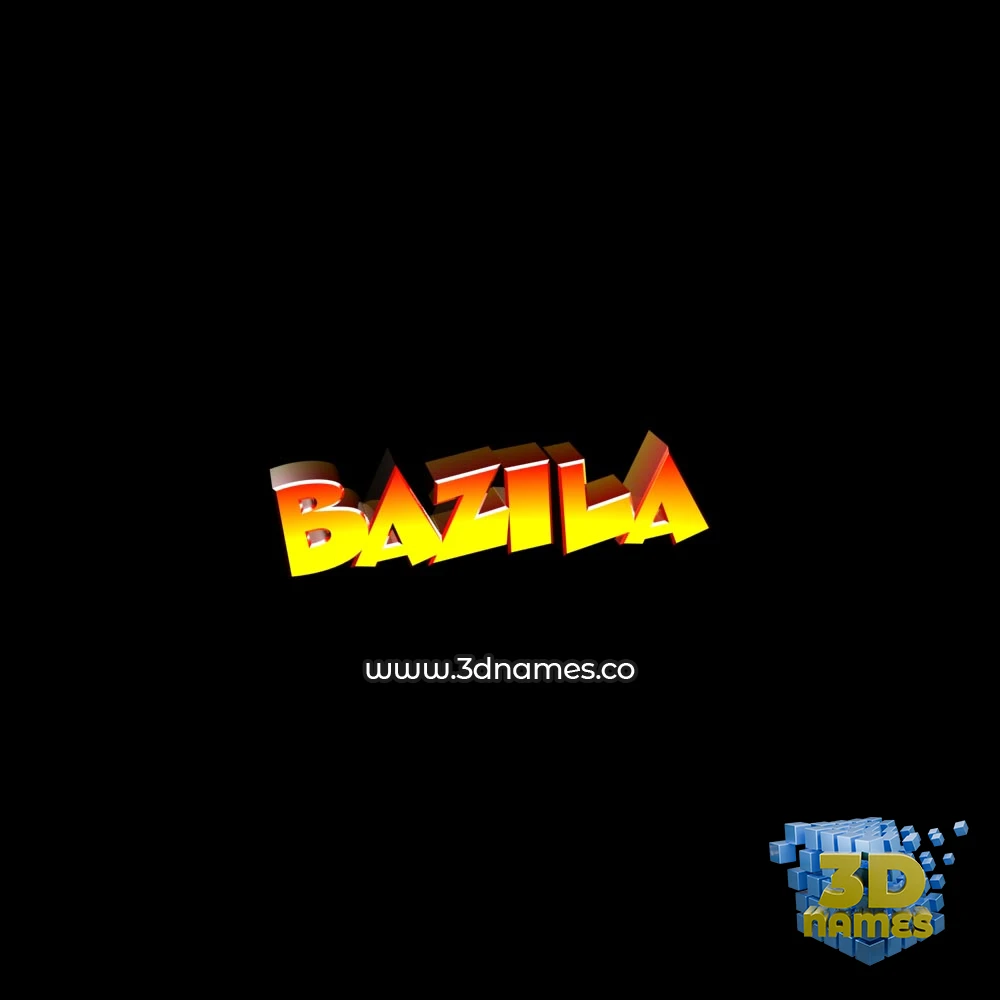 bazila in Black Background style - 3D name wallpaper