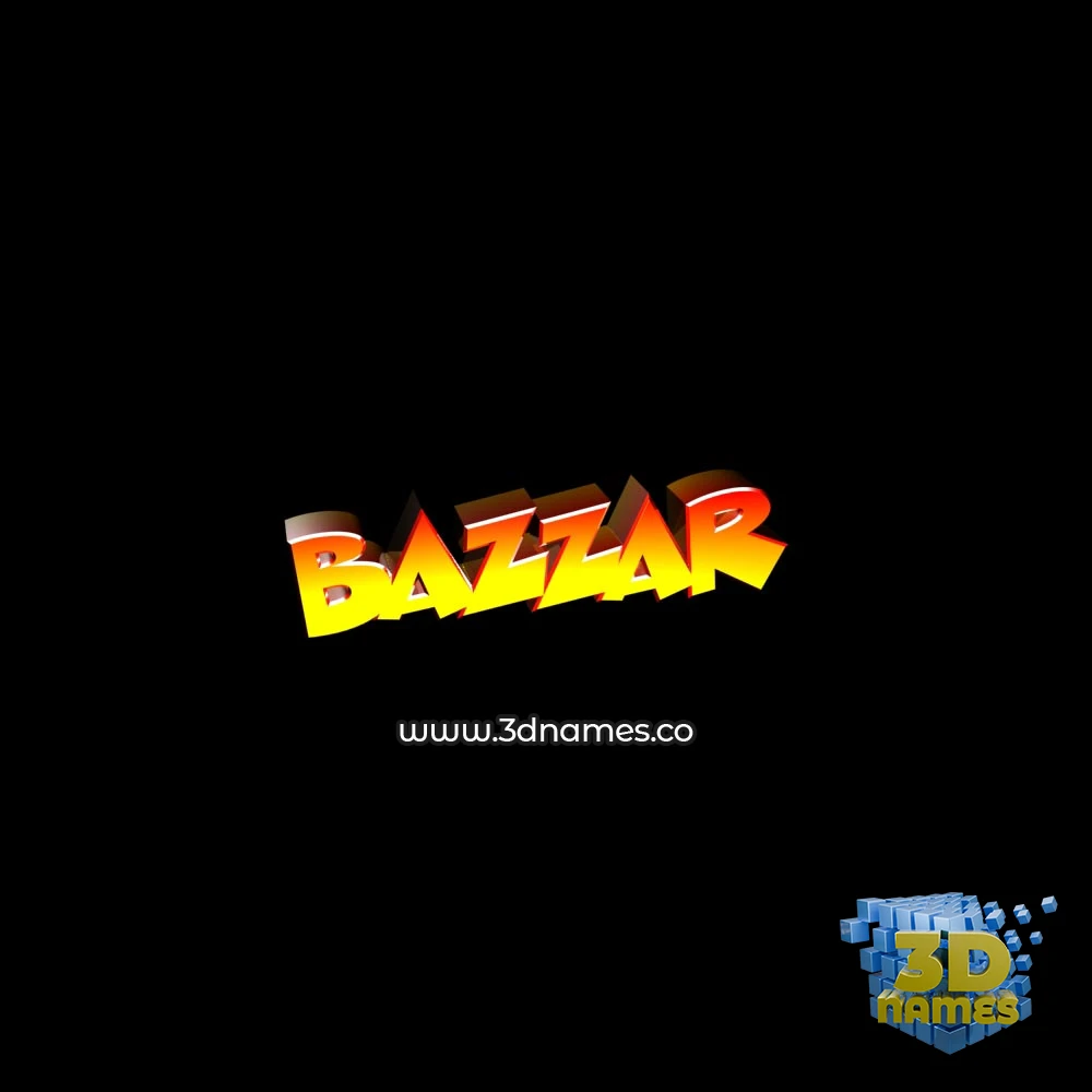 bazzar in Black Background style - 3D name wallpaper
