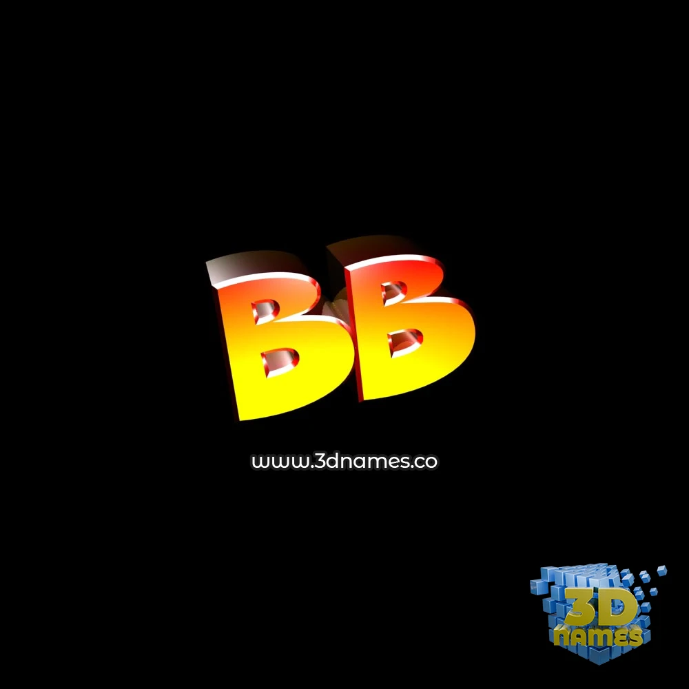 bb in Black Background style - 3D name wallpaper