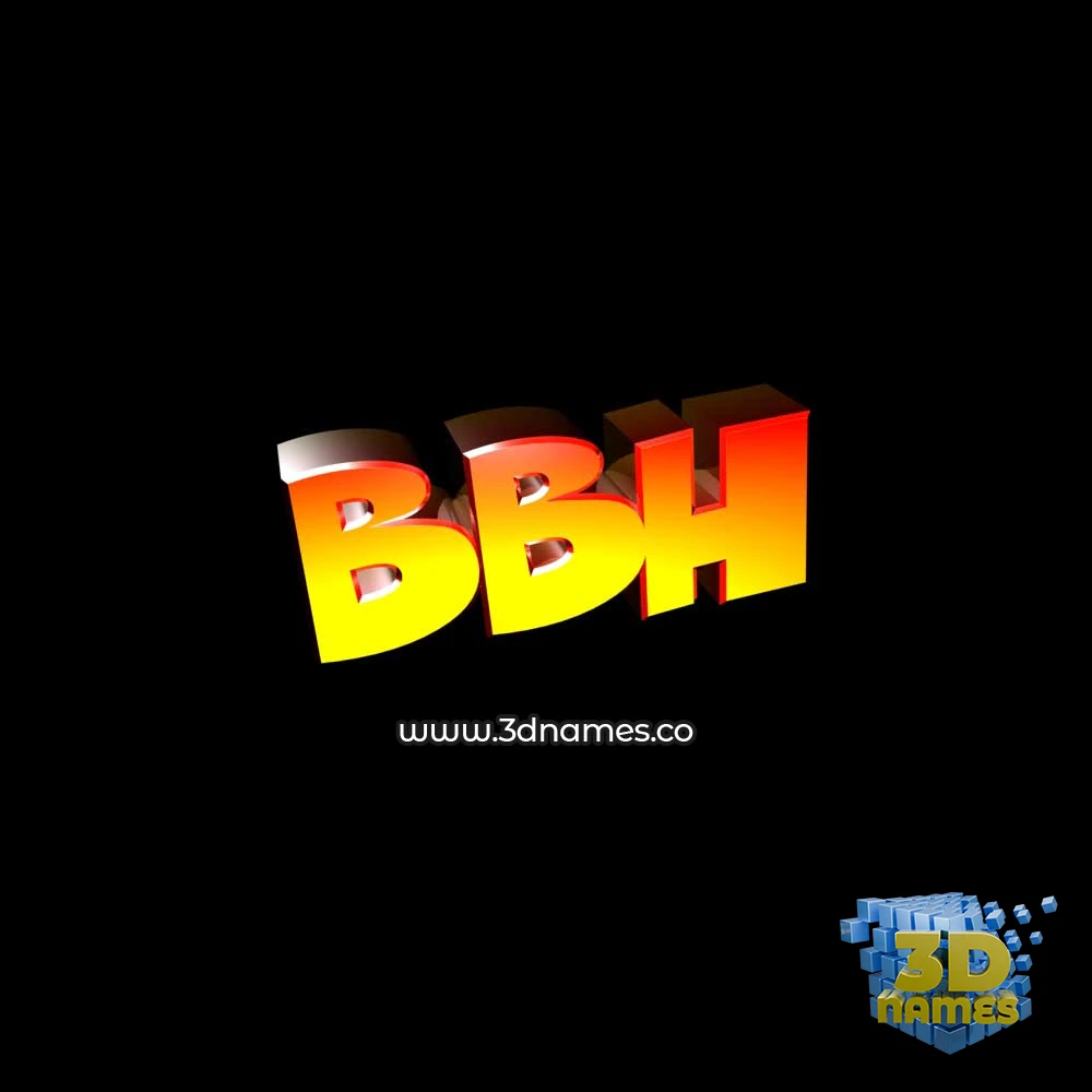 bbh in Black Background style - 3D name wallpaper