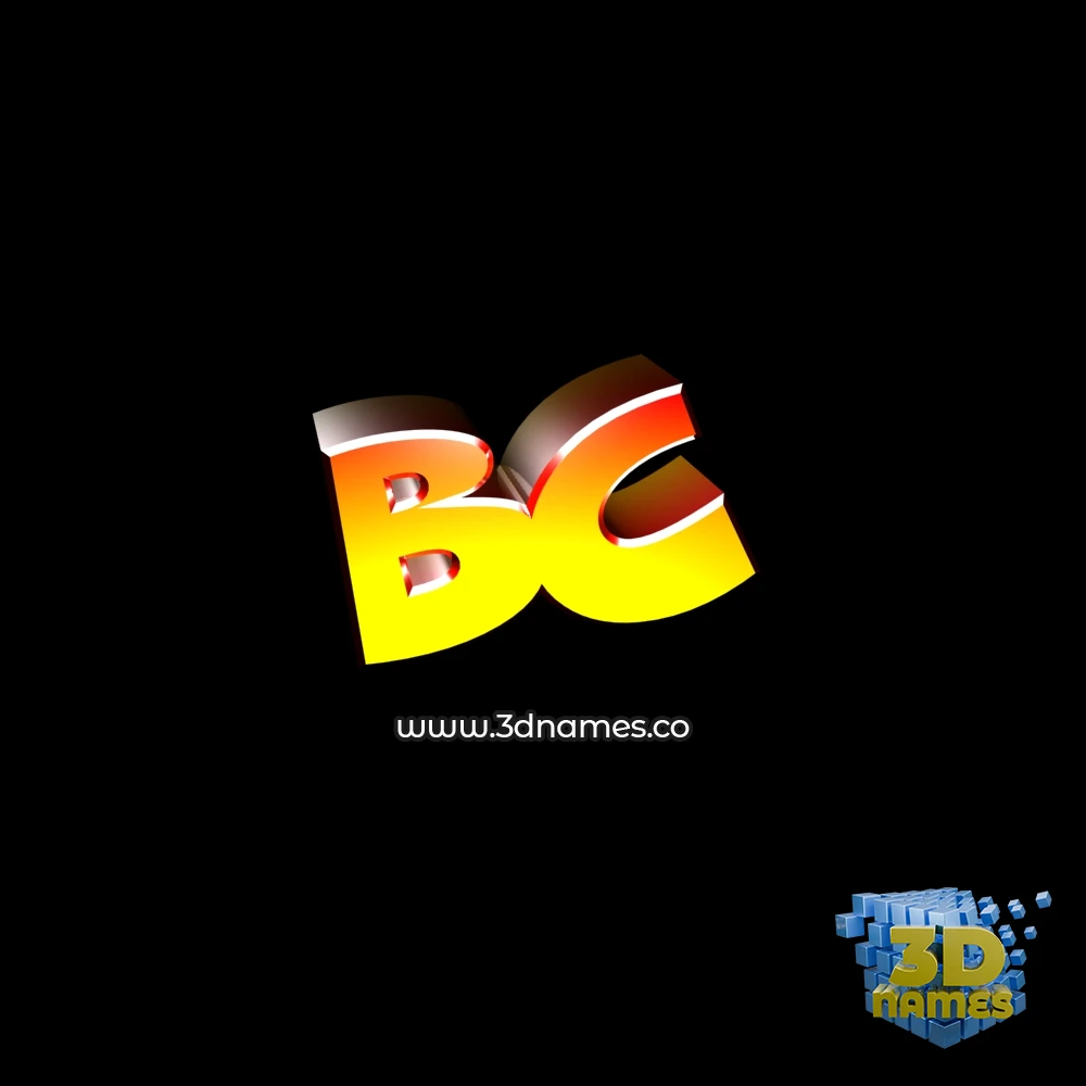 bc in Black Background style - 3D name wallpaper